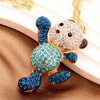 Playful Crystal Bear Necklace