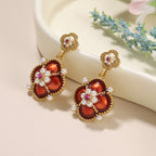 Vintage Floral Pearl Drop Earrings