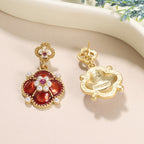 Vintage Floral Pearl Drop Earrings