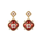 Vintage Floral Pearl Drop Earrings