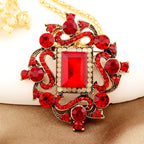 Regal Red Gemstone Statement Necklace