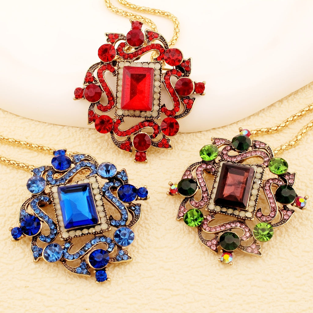 Regal Red Gemstone Statement Necklace
