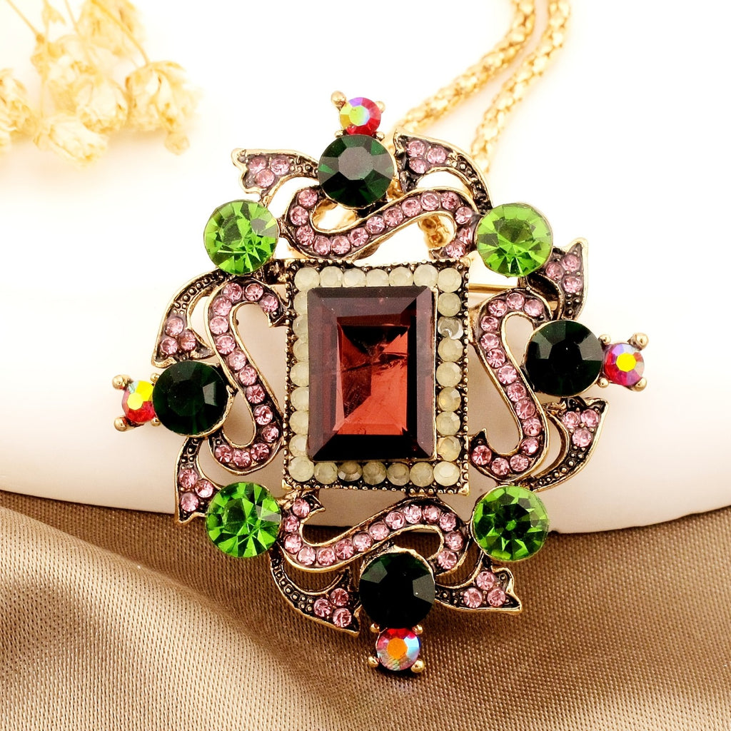 Regal Red Gemstone Statement Necklace