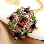 Regal Red Gemstone Statement Necklace