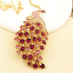 Whimsical Rainbow Peacock Necklace