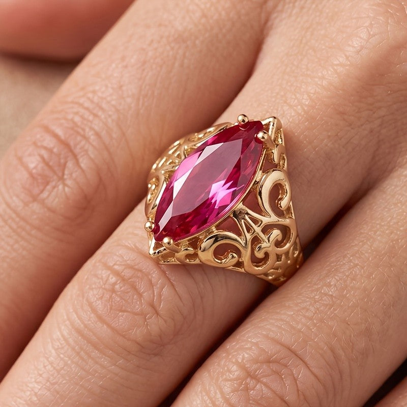 Elegant Marquise Filigree Statement Ring