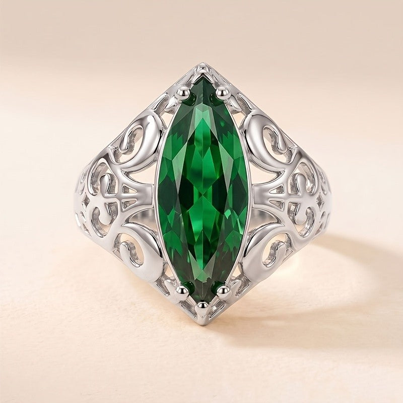 Elegant Marquise Filigree Statement Ring