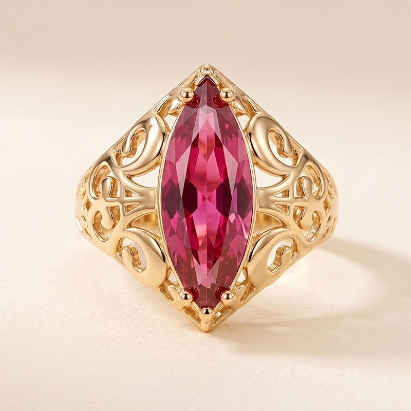 Elegant Marquise Filigree Statement Ring