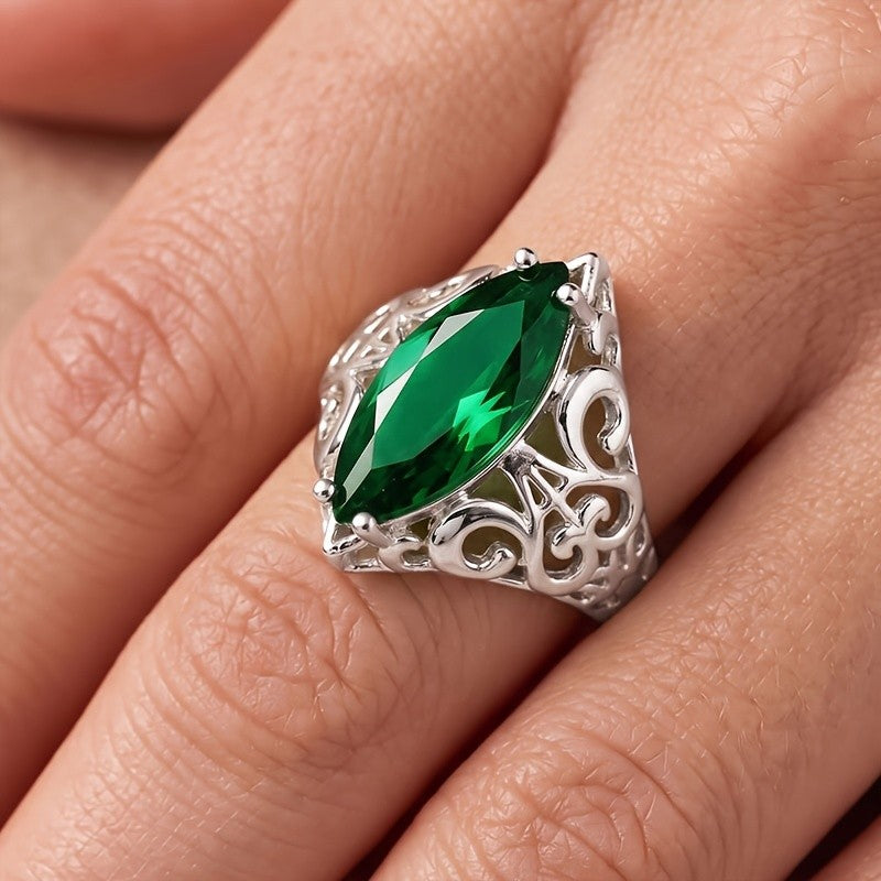 Elegant Marquise Filigree Statement Ring