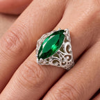 Elegant Marquise Filigree Statement Ring