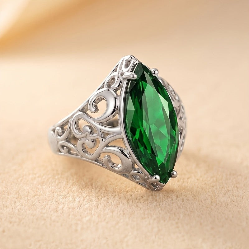 Elegant Marquise Filigree Statement Ring