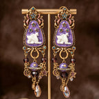 Whimsical Purple Star Drop Earrings