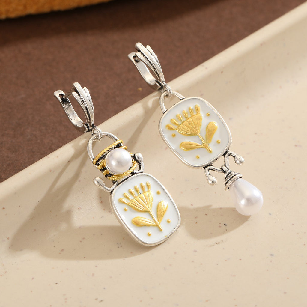 Botanical Enamel Drop Earrings