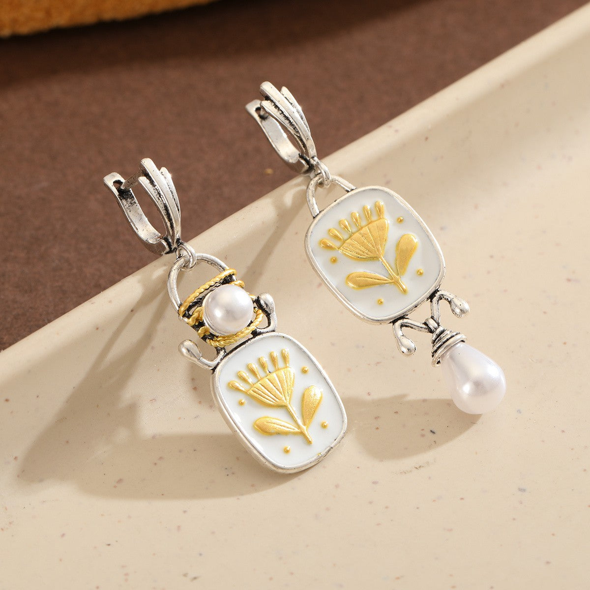 Botanical Enamel Drop Earrings