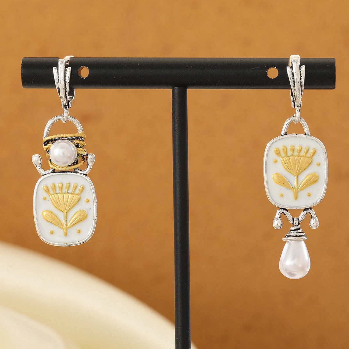 Botanical Enamel Drop Earrings