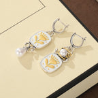 Botanical Enamel Drop Earrings