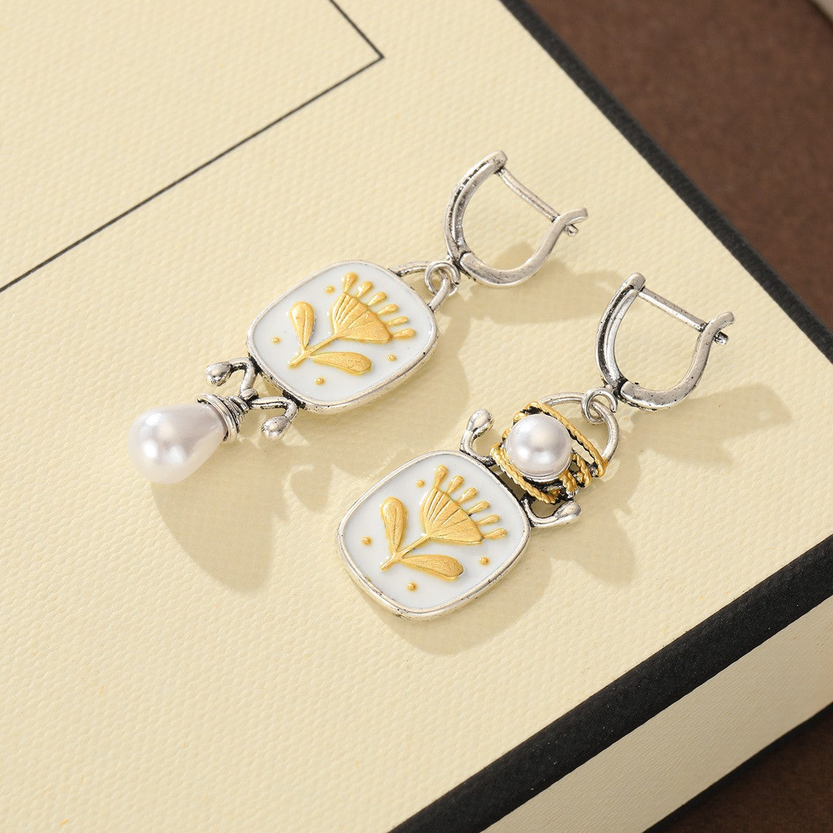Botanical Enamel Drop Earrings