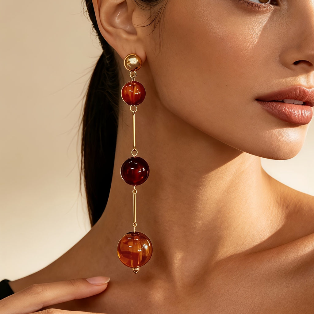 Elegant Amber Gradient Drop Earrings