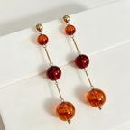 Elegant Amber Gradient Drop Earrings