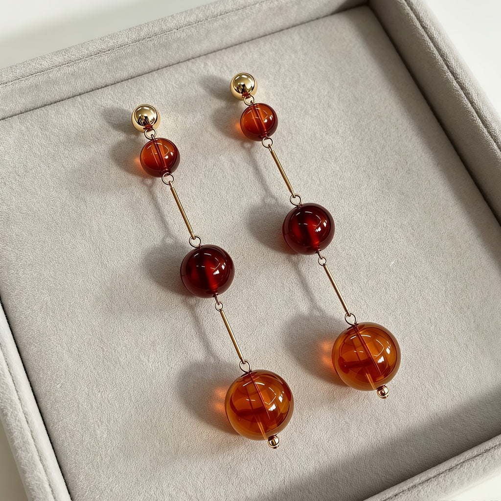 Elegant Amber Gradient Drop Earrings