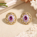 Regal Purple Glass Stud Earrings