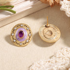 Regal Purple Glass Stud Earrings