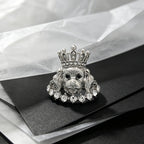 Regal Crown Dog Statement Ring