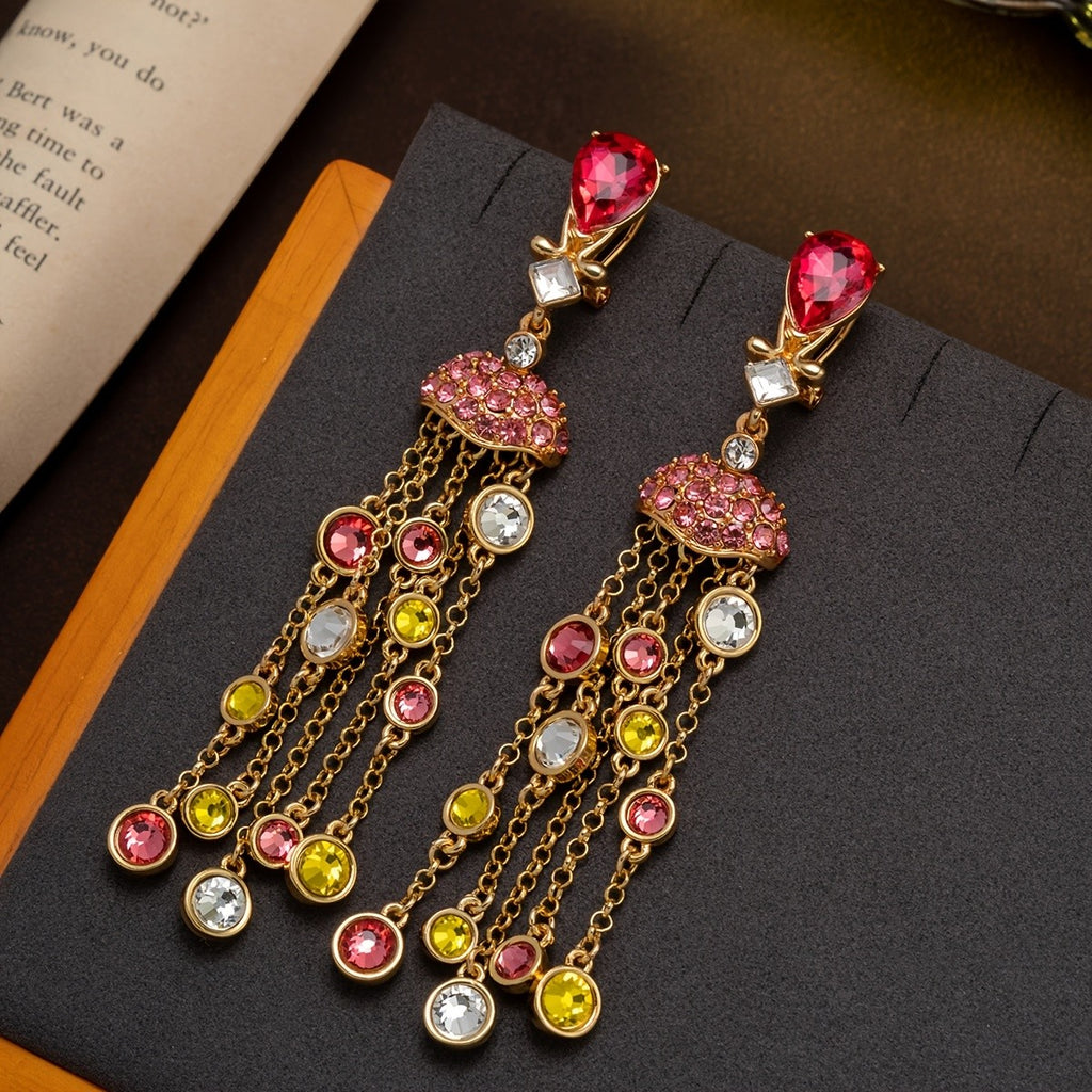 Colorful Jellyfish Chain Drop Earrings