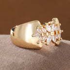 Elegant Floral Cluster Statement Ring