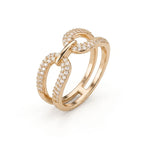 Elegant Interlocking Pave Ring