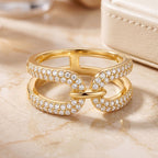 Elegant Interlocking Pave Ring