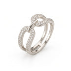 Elegant Interlocking Pave Ring