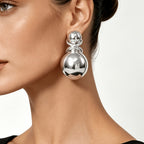 Elegant Amber Sphere Drop Earrings