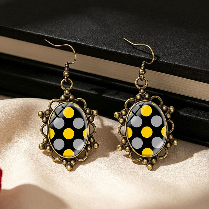 Playful Polka Dot Glass Drop Earrings