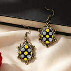 Playful Polka Dot Glass Drop Earrings