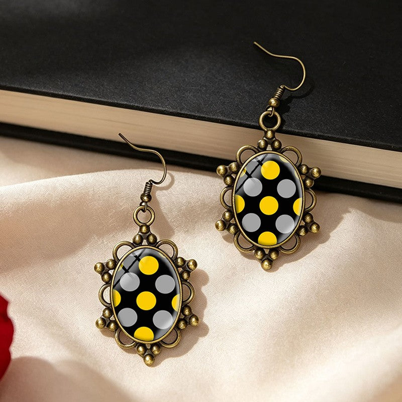 Playful Polka Dot Glass Drop Earrings