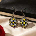 Playful Polka Dot Glass Drop Earrings