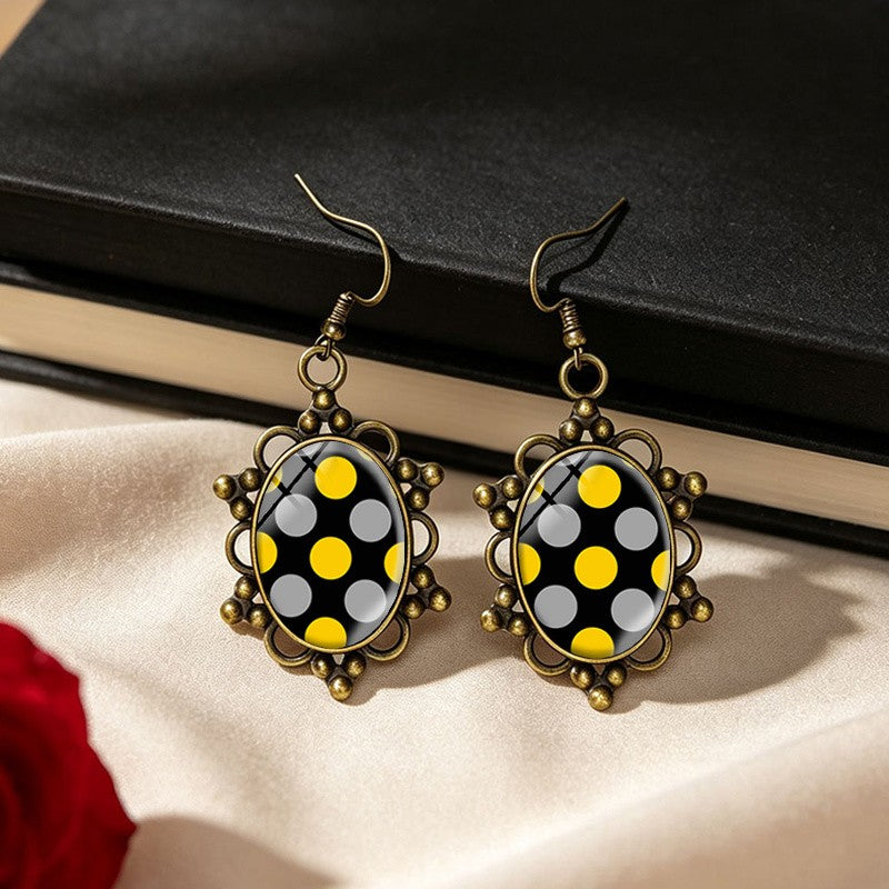 Playful Polka Dot Glass Drop Earrings