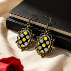 Playful Polka Dot Glass Drop Earrings