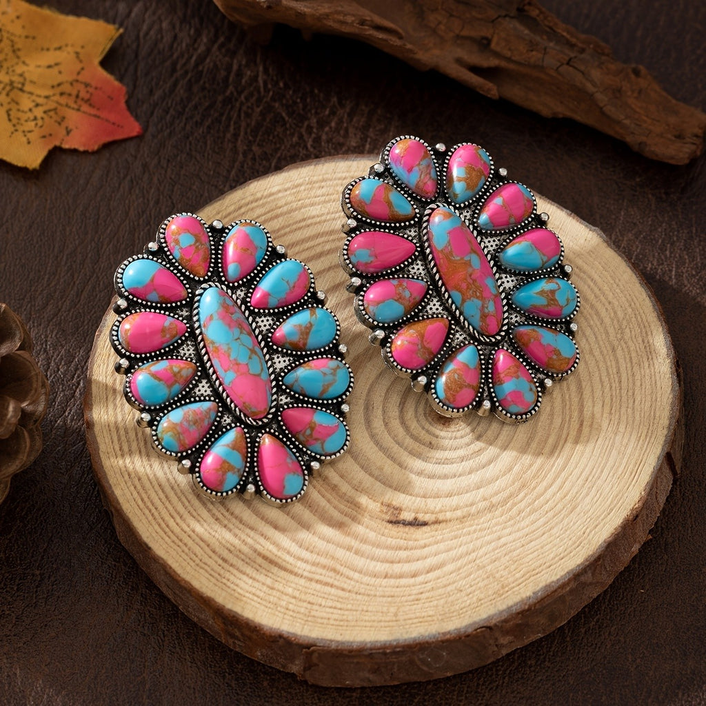 Boho Floral Cluster Earrings