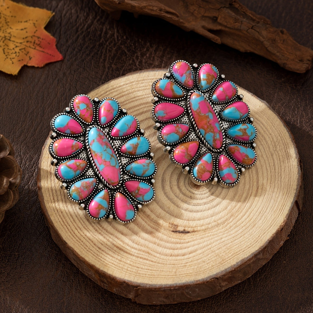 Boho Floral Cluster Earrings