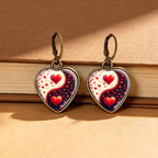 Romantic Yin Yang Heart Drop Earrings