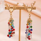 Whimsical Reindeer Glass Drop Earrings