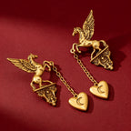 Mythical Pegasus Heart Drop Earrings