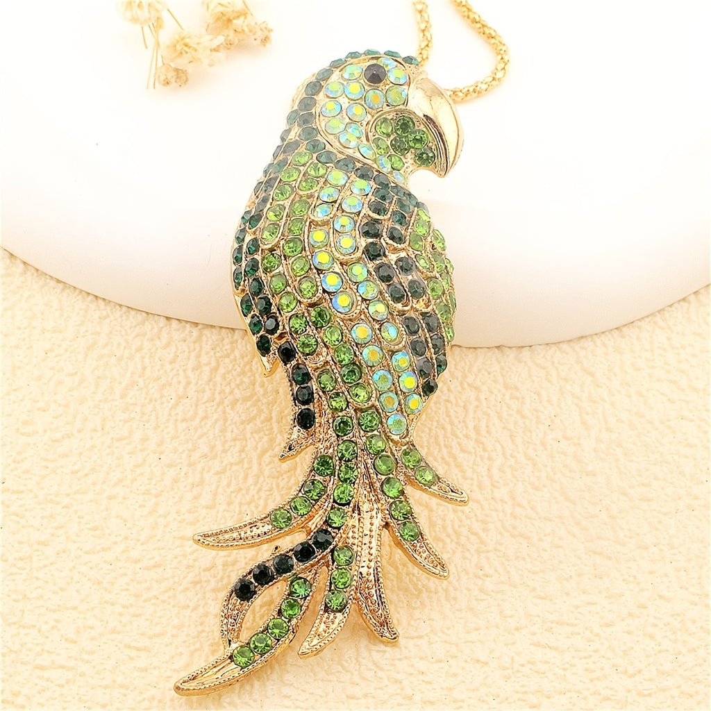 Glitter Parrot Pendant Necklace