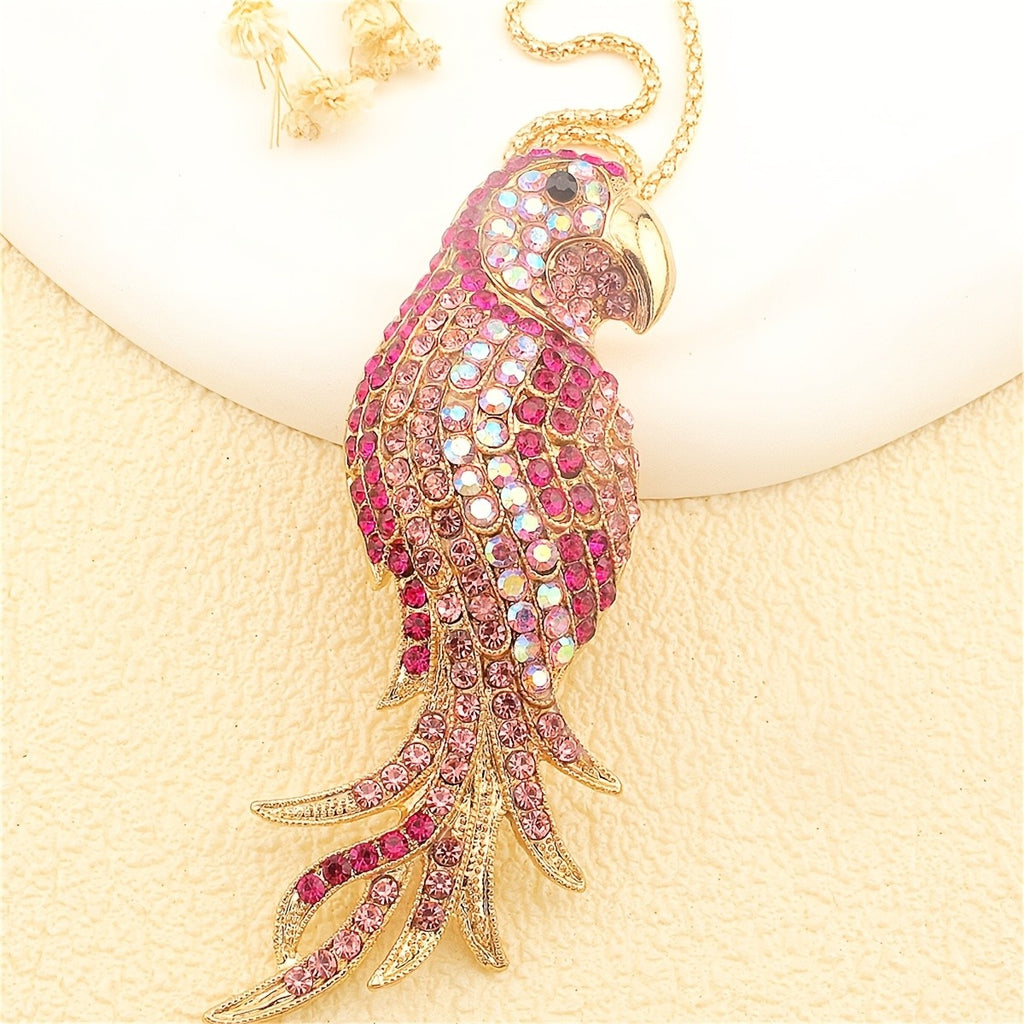 Glitter Parrot Pendant Necklace