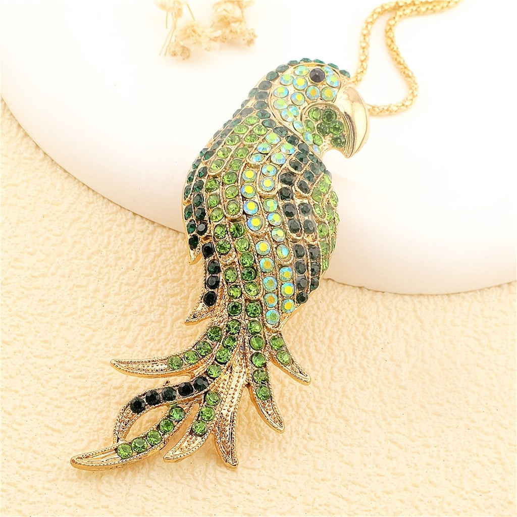 Glitter Parrot Pendant Necklace