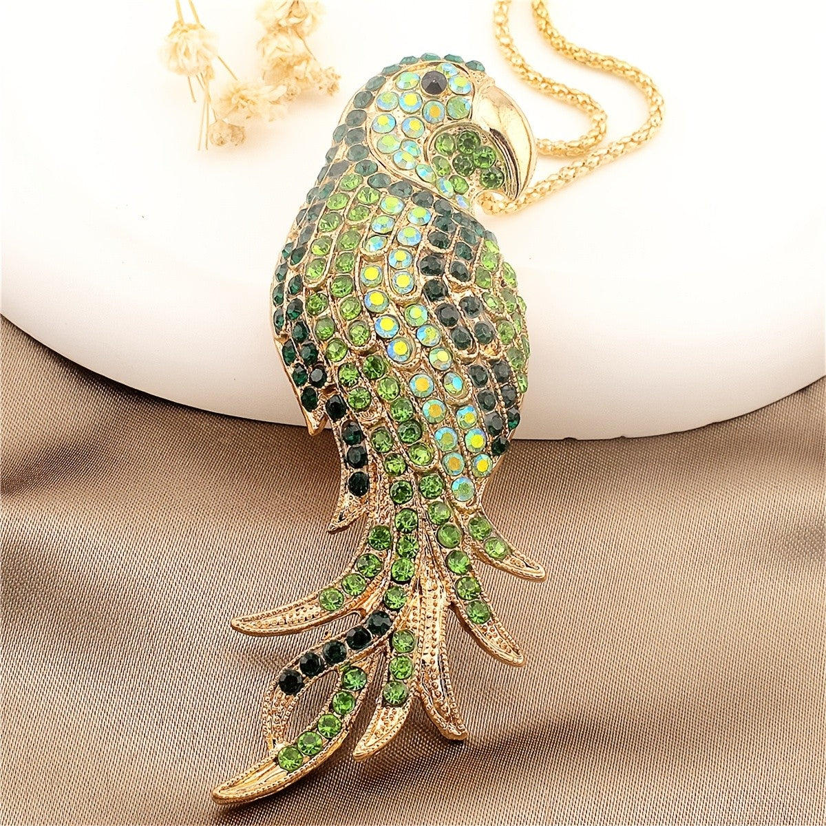 Glitter Parrot Pendant Necklace
