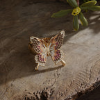 Whimsical Enamel Butterfly Statement Ring