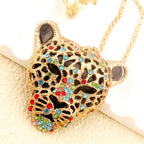 Rainbow Leopard Statement Necklace